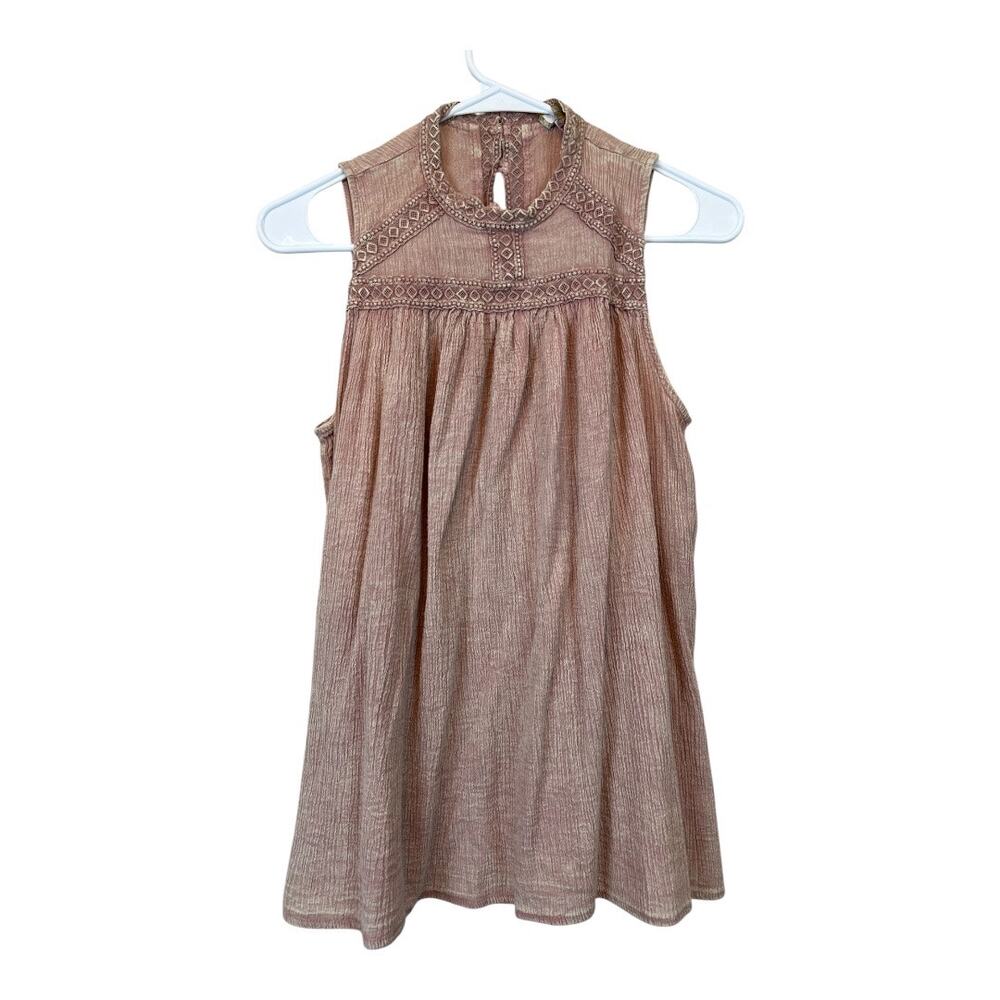 Womens Boho Sleeveless Blouse Shirt Top Cottage Indie Fairy Festival Hippie S